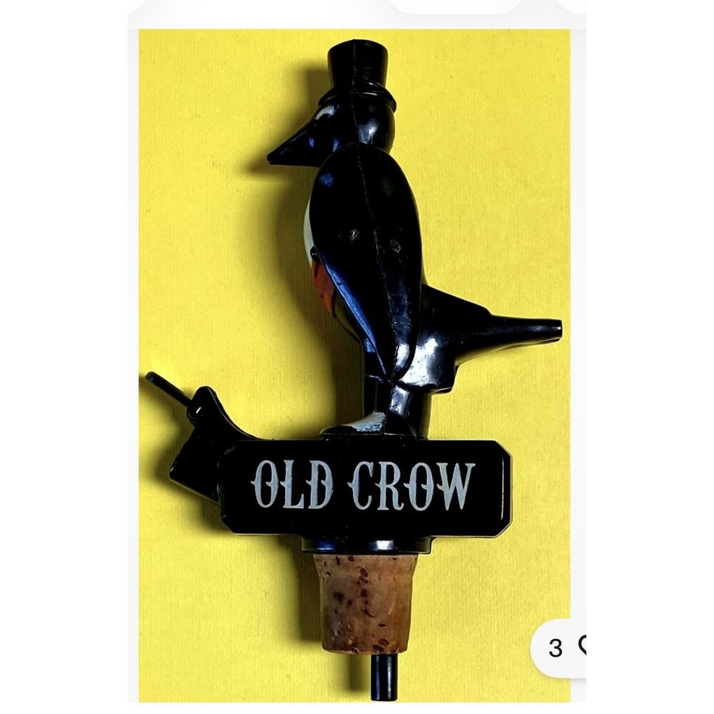NIP Old Crow Pourer Cork & Plastic Package Flap Is Intact 50’s-60’s